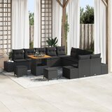 vidaXL 13-dijelni vrtni sofa set s jastucima Crna Poli Ratan Akacija, sofa za 2 osobe s pohranom i jastucima Crna Poli Ratan, 3-dijelni vrtni stolni set s jastucima Crna Poli Ratan Akacija | shoptok.hr