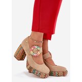 Maciejka Suede Pumps With Weaving On Heel And Platform | Shoptok.si
