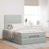 vidaXL okvir za krevet s madracima svjetlosivi 120x190 cm baršunasti | shoptok.hr
