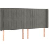  LED uzglavlje svjetlosivo 183 x 16 x 118/128 cm baršunasto | shoptok.hr