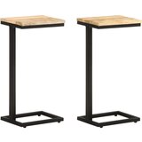 Furnova Stranske mizice 2 kosa 31,5x24,5x64,5 cm robusten mangov les, (21913804) | Shoptok.si