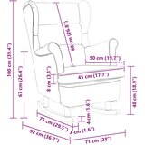  Stolica za ljuljanje 74x90x102 cm od tkanine crvena boja vina | shoptok.hr