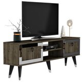 Hanah home tv polica lidya walnut silver