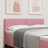 vidaXL Uzglavlje s dizajnom dijamantnih blokova Ružičasta 140 cm Baršun | shoptok.hr