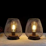 kovinska LED svetilka na baterije 17 cm rjava
