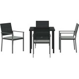  Vrtni set za objed 5 pcs Crna i svijetlo siva PE ratan | Eponuda.com