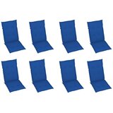  Sklopive stolice s jastucima, 8 kom, masivno tikovino drvo Plava | shoptok.hr