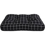  Jastuk za palete crni karirani 50 x 50 x 12 cm od tkanine | shoptok.hr