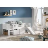 Vipack Bela dvignjena otroška postelja iz masivnega bora s prostorom za shranjevanje z letvenim dnom 90x200 cm Scott – | Shoptok.si