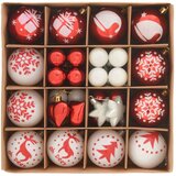 Set Božićnih Ukrasnih Kuglica 40 pcs Crvena i bijela Plastika | shoptok.hr