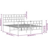 vidaXL Kovinski posteljni okvir z vzglavjem in vznožjem bel 140x200 cm | Shoptok.si