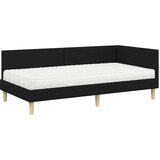  Kutni krevetni okvir s madracem 2 kom. Crna 80 x 200 cm tkanina | Shoptok.si