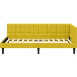  Kutni okvir kreveta s uzglavljem Žuta 100 cm x 200 cm Baršun | shoptok.hr