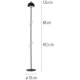 SCHÖNER WOHNEN 19245-18 - led prigušiva podna lampa bellis LED/2,5W/5V IP54 crna | Eponuda.com