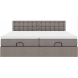  Otomanski okvir kreveta s madracima smeđesivi 200x200cm tkanine | shoptok.hr