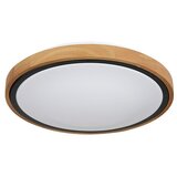 Globo LED okrogla stropna svetilka Bruno (12 W, Ø x V: 307 x 90 mm, Črna, Rjava) | Shoptok.si