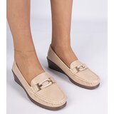 Gemre Beige women's wedge moccasins made of eco-leather Kappi | Shoptok.si