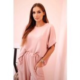 Kesi Włoski Viscose blouse + pants set powder pink | Eponuda.ba