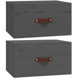  Zidni noćni ormarići 2 kom Siva 40 x 29,5 x 22 cm | shoptok.hr