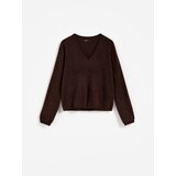 Reserved Vuneni džemper - tamnosmeđe | shoptok.hr