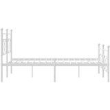 Metalni okvir kreveta uzglavlje i podnožje bijeli 200x200 cm | shoptok.hr