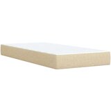 vidaXL Box spring postelja z vzmetnico krem 100x200 cm blago, (21291888) | Shoptok.si