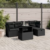 vidaXL 6-dijelni set vrtnih sofa s jastucima crni od poliratana | shoptok.hr