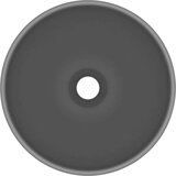 vidaXL Razkošen umivalnik okrogel mat temno siv 32,5x14 cm keramičen | Shoptok.si