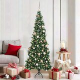 vidaXL Kotično umetno božično drevo Zelena 180 cm PVC in kovina | Shoptok.si