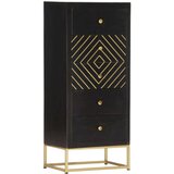 vidaXL Predalnik črn in zlat 45x30x105 cm trden mangov les | Shoptok.si