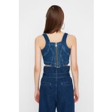 Trendyol X Sagaza Studio Navy Blue Denim Blouse | shoptok.hr
