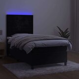  Krevet box spring s madracem LED crni 100x200 cm baršun | shoptok.hr