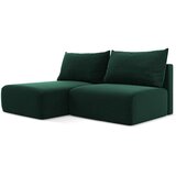 Makamii Temno zelena žametna raztegljiva/s prostorom za shranjevanje kotna sedežna garnitura (levi kot/z ležalnikom) Kalena – | Shoptok.si