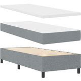 vidaXL Postelja s box springom z vzmetnico svetlo siva 80x200 cm tkanina | Shoptok.si