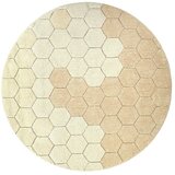 Lorena Canals Oker žuti periv/ručno rađen pamučan okrugao tepih ø 140 cm Honeycomb Golden – Cijene