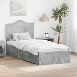  Konstrukcija postelje Betonsko siva 90 x 200 cm Konstruiran les, (5000102479) | Shoptok.si