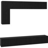 vidaXL Set TV kabineta s policom Ostalo s pohranom s vratima 6 pcs Crni hrast 30.5 x 30 x 90 cm | shoptok.hr