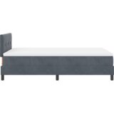vidaXL Box Spring Postelja z Maderico Temno Siva Mala Dvojna Žamet | Shoptok.si
