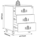 MID.YOU Predalnik Na Kolescih Salia T45, Bela, Barva Hrasta | Shoptok.si