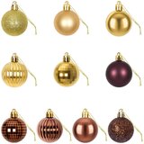  Set božićnih kuglica 100 kom. Smeđa i zlatna 4 cm Polistiren | shoptok.hr