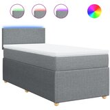 vidaXL Okvir kreveta s oprugama i madrac svjetlosivi 90x200cm tkanina | shoptok.hr