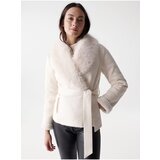 Salsa Jeans Cream Women's Coat with Faux Fur Andorra - Women