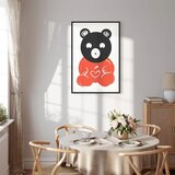 Slika - Thoughtful Bear (1 Part) Vertical 60x90 U crnom drvenom okviru | shoptok.hr