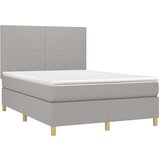  Box spring postelja z vzmetnico LED sv. siva 140x200 cm blago, (20937271) | Shoptok.si