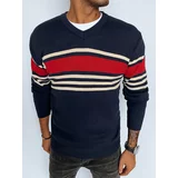 DStreet Men's navy blue sweater with V-neck