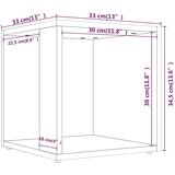  Stranska mizica dimljeni hrast 33x33x34,5 cm konstruiran les, (20714390) | Shoptok.si