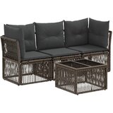 vidaXL Vrtna sedežna garnitura 4 pcs Siva poli ratan, (5000269745) | Shoptok.si