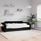 vidaXL Dnevna postelja z vzmetnico črna 90x200 cm blago Cene