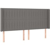  Uzglavlje s ušima tamnosivi 163x16x118/128 cm od tkanine | shoptok.hr