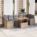 vidaXL 8-dijelni set vrtnih sofa od poliratana s jastucima bež | shoptok.hr